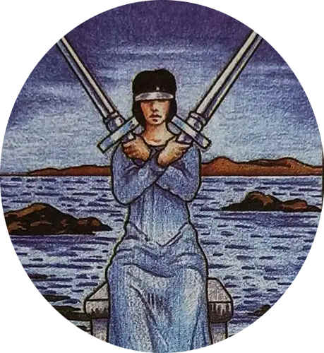 XLI 宝剑二(Two of Sword)