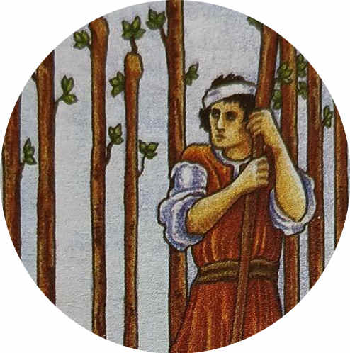 LXII 权杖九（Nine of Wands）